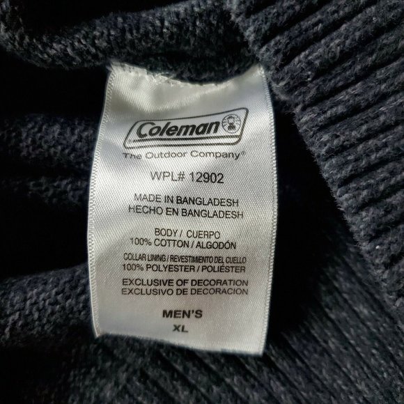 Coleman Mens XL Gray Sweater 1/4 Zip Long Sleeve Outdoors Casual Winter Warm - Picture 5 of 11